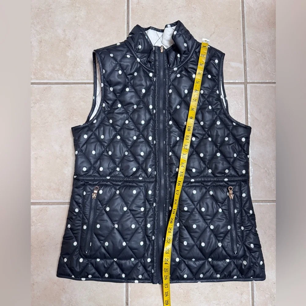 Kate Spade New York Reversible Quilted Polka Dot Sleeveless Vest - Black